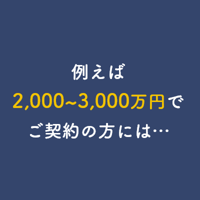 例えば2,000～3,000万円でご契約の方には…